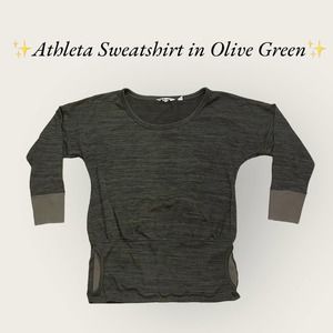 ✨Athleta Scoop Neck‎ Sweatshirt in Olive Green. Size XS✨